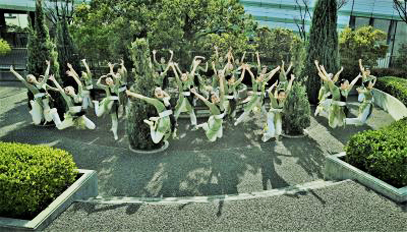 樟蔭ダンスクラブとのコラボ企画で地場産農産物のＰＲ動画を撮影