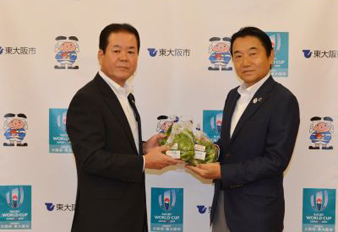東大阪市長とオカワカメ特産化の報告会